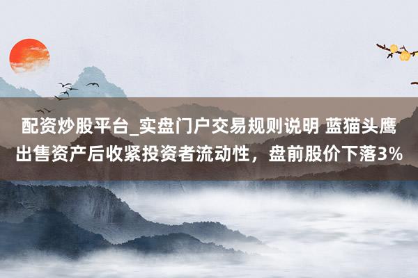 配资炒股平台_实盘门户交易规则说明 蓝猫头鹰出售资产后收紧投资者流动性，盘前股价下落3%